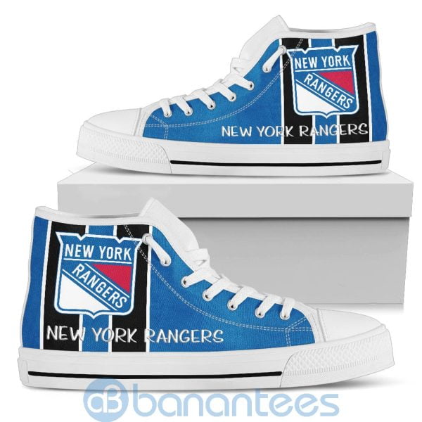 Vertical Stripes Style New York Rangers High Top Shoes Product Photo