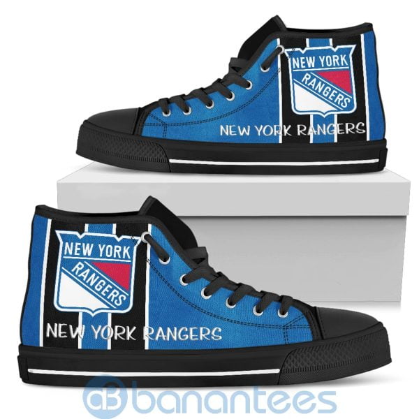 Vertical Stripes Style New York Rangers High Top Shoes Product Photo