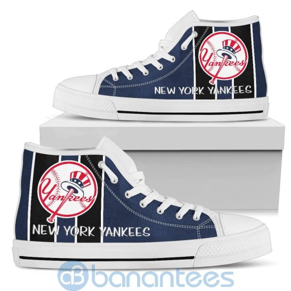 Vertical Stripes Style New York Yankees High Top Shoes Product Photo