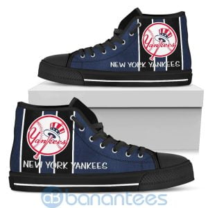 Vertical Stripes Style New York Yankees High Top Shoes Product Photo