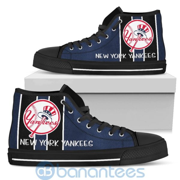 Vertical Stripes Style New York Yankees High Top Shoes Product Photo