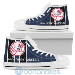 Vertical Stripes Style New York Yankees High Top Shoes Product Photo