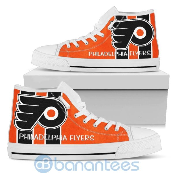 Vertical Stripes Style Philadelphia Flyers High Top Shoes Product Photo