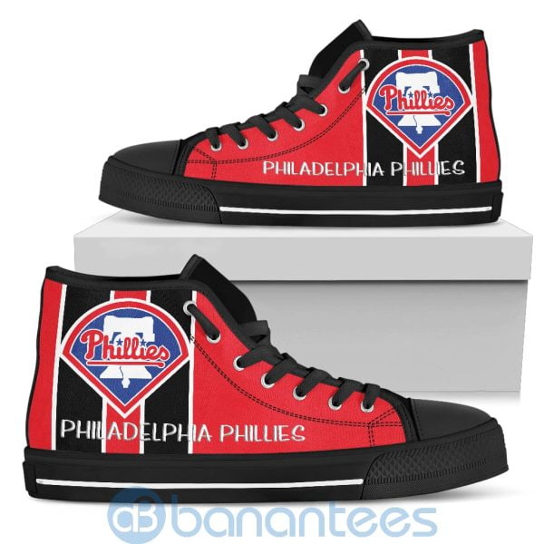 Vertical Stripes Style Philadelphia Phillies High Top Shoes Product Photo