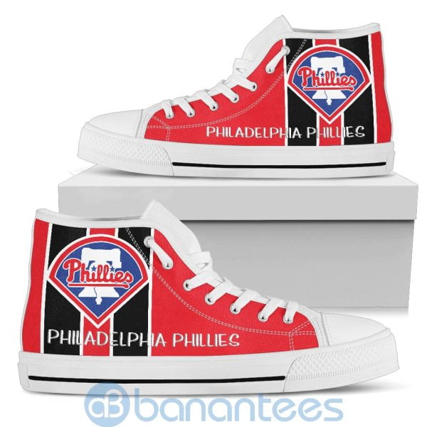 Vertical Stripes Style Philadelphia Phillies High Top Shoes Product Photo