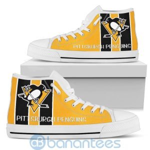 Vertical Stripes Style Pittsburgh Penguins High Top Shoes Product Photo