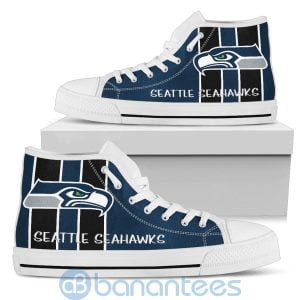 Vertical Stripes Style Seattle Seahawks High Top Shoes Product Photo
