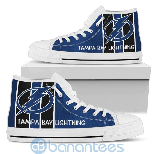 Vertical Stripes Style Tampa Bay Lightning High Top Shoes Product Photo