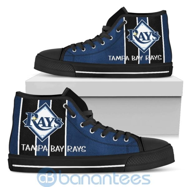 Vertical Stripes Style Tampa Bay Rays High Top Shoes Product Photo