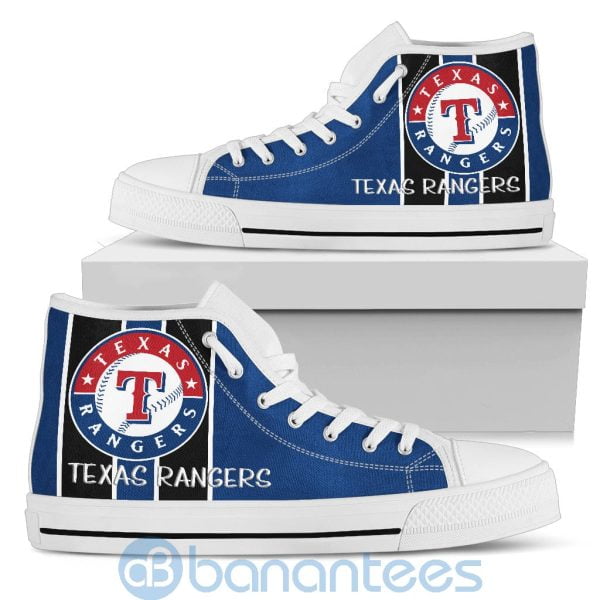 Vertical Stripes Style Texas Rangers High Top Shoes Product Photo