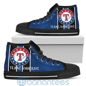 Vertical Stripes Style Texas Rangers High Top Shoes Product Photo