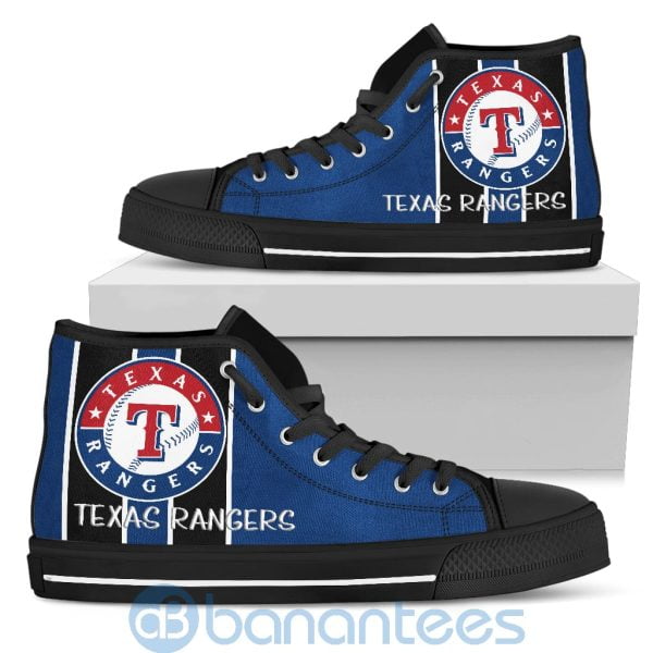 Vertical Stripes Style Texas Rangers High Top Shoes Product Photo