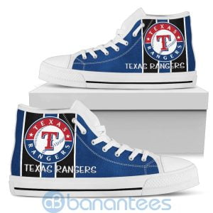Vertical Stripes Style Texas Rangers High Top Shoes Product Photo