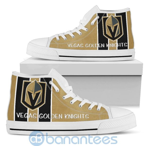 Vertical Stripes Style Vegas Golden Knights High Top Shoes Product Photo