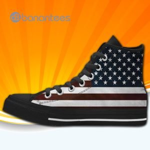 Vintage American Usa Flag High Top Canvas Shoes Sneakers For Men And Women Product Photo