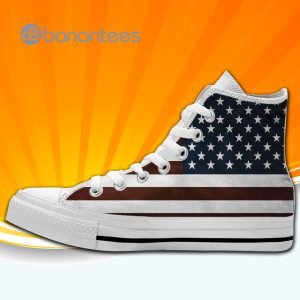 Vintage American Usa Flag High Top Canvas Shoes Sneakers For Men And Women Product Photo