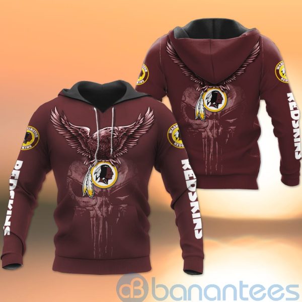 Washington Redskins NFL Logo Eagle Skull 3D All Over Printed Shirt Product Photo