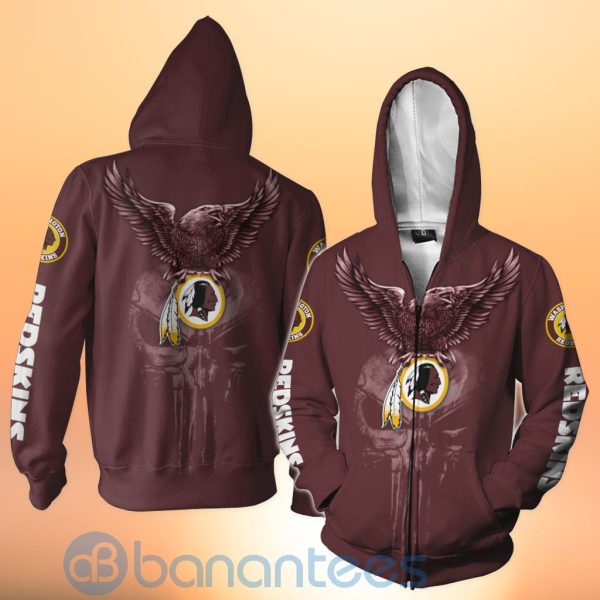 Washington Redskins NFL Logo Eagle Skull 3D All Over Printed Shirt Product Photo