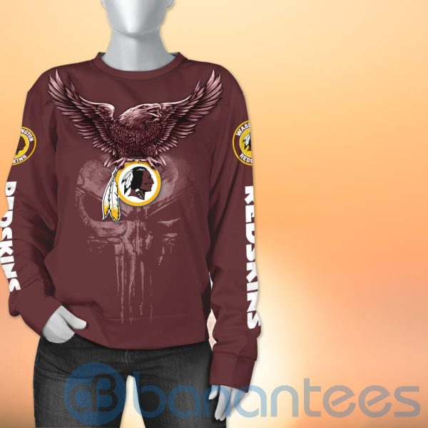 Washington Redskins NFL Logo Eagle Skull 3D All Over Printed Shirt Product Photo