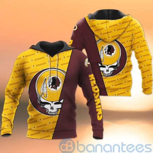 Washington Redskins NFL Team Logo Grateful Dead Design 3D All Over Printed Shirt Product Photo