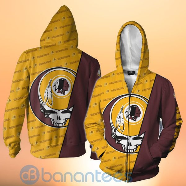 Washington Redskins NFL Team Logo Grateful Dead Design 3D All Over Printed Shirt Product Photo