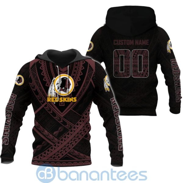 Washington Redskins NFL Team Logo Polynesian Pattern Custom Name Number 3D All Over Printed Shirt Product Photo
