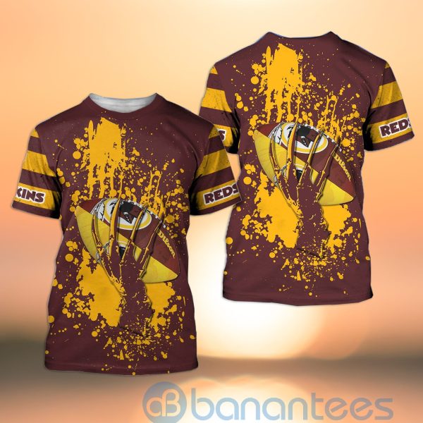 Washington Redskins Skull Hand NFL Football Team Logo Ball 3D All Over Printed Shirt Product Photo