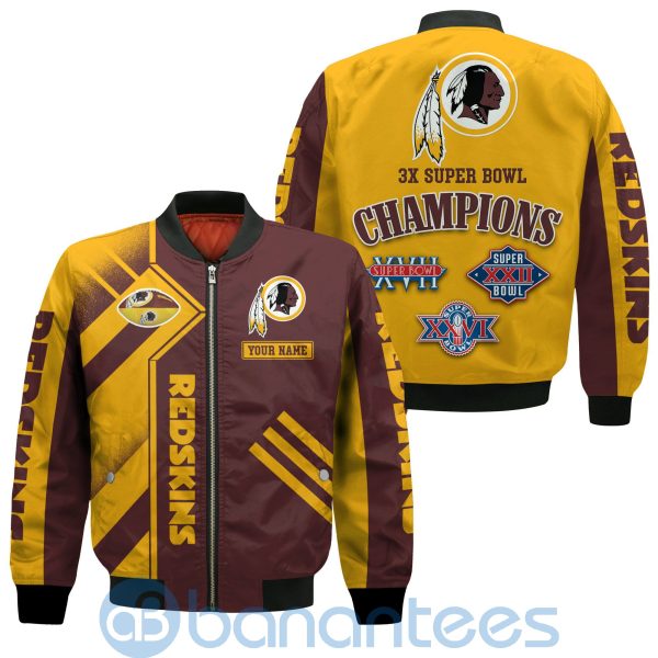 Washington Redskins Super Bowl Champions Custom Name Number Bomber Jacket Product Photo