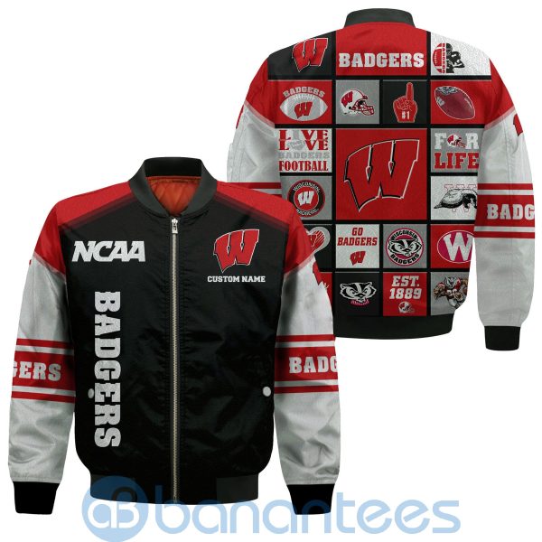 Wisconsin Badgers Custom Name Bomber Jacket Product Photo