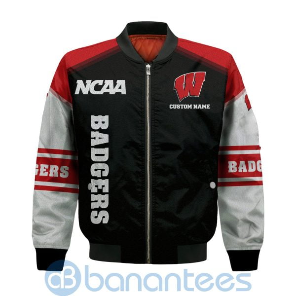 Wisconsin Badgers Custom Name Bomber Jacket Product Photo