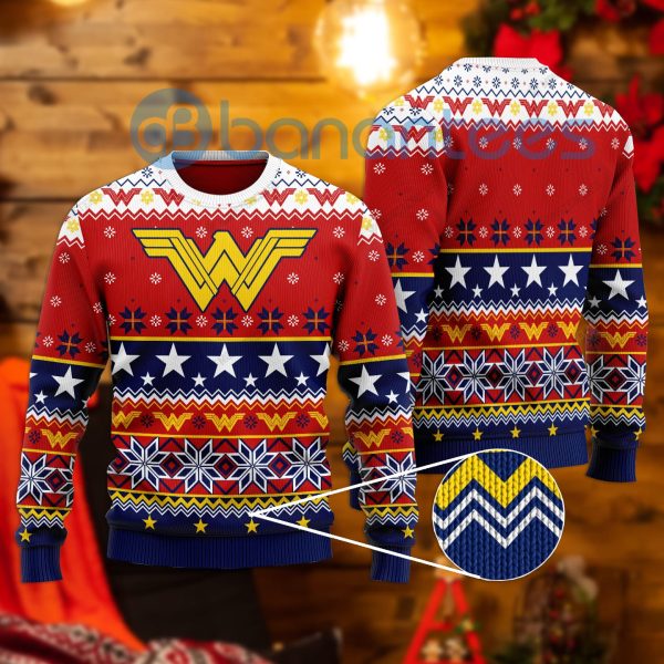 Wonder Woman All Over Printed Ugly Christmas Sweater Product Photo