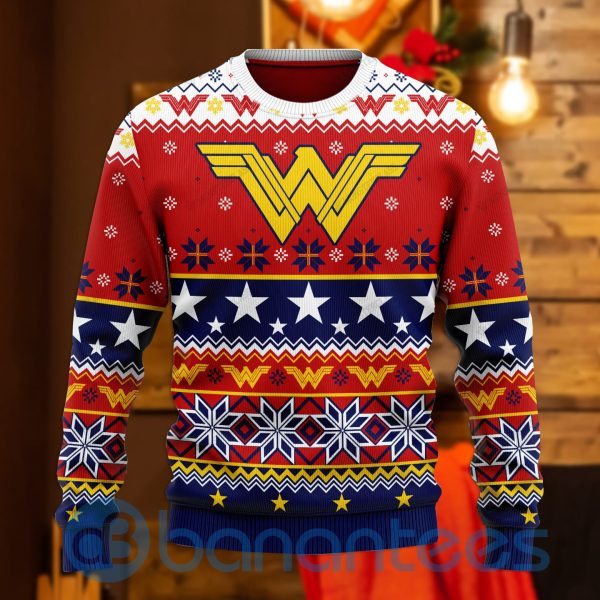 Wonder Woman All Over Printed Ugly Christmas Sweater Product Photo