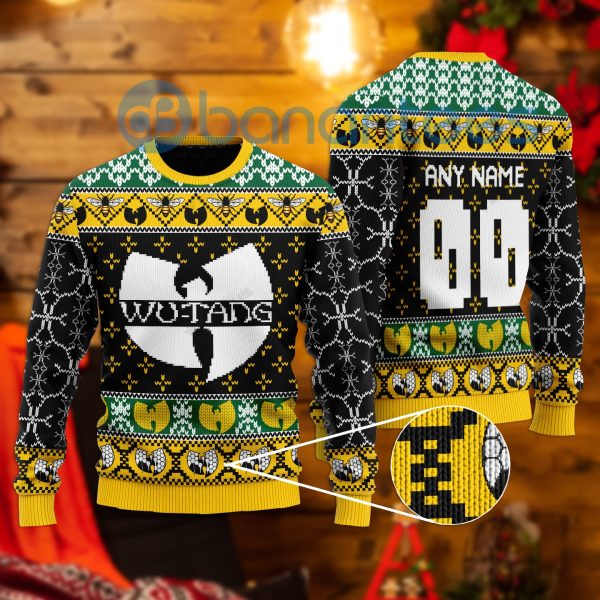 Custom Name Number Wutang Funny Holiday All Over Printed Ugly Christmas Sweaters Product Photo