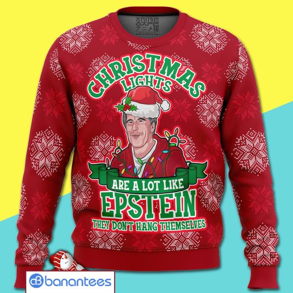 Xmas Lights Are Like Epstein Merry Christmas All Over Print Ugly Sweater Product Photo