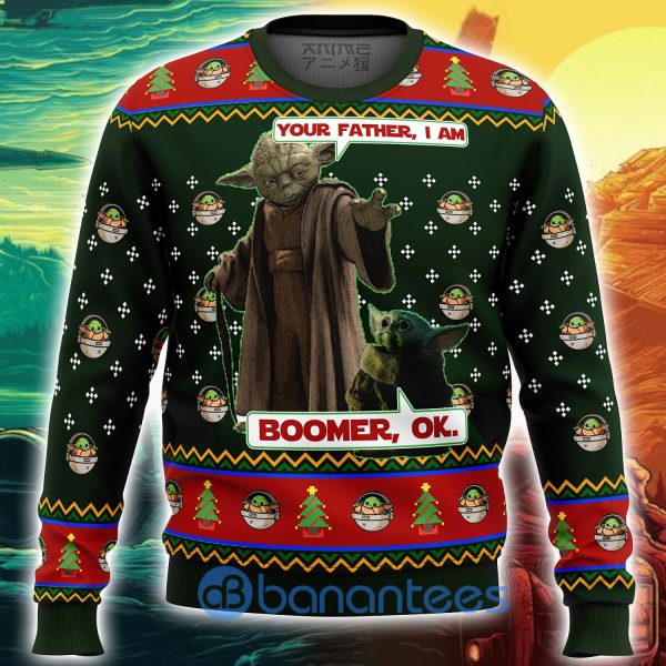 Your Father I Am Boomer Ok Yoda Star Wars Ugly Christmas Sweater Product Photo