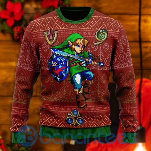Zelda Link Gems Premium All Over Printed Ugly Christmas Sweater Product Photo