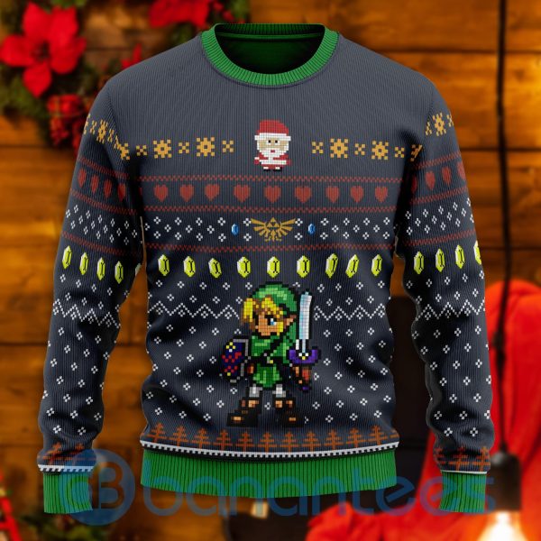 Zelda Santa Link Premium All Over Printed Ugly Christmas Sweater Product Photo