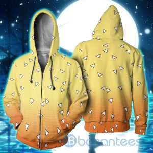 Zenitsu Costume Demon Slayer Anime All Over Printed 3D Shirt - 3D Zip Hoodie - Yellow