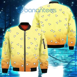 Zenitsu Costume Demon Slayer Anime All Over Printed 3D Shirt - Bomber Jacker - Yellow