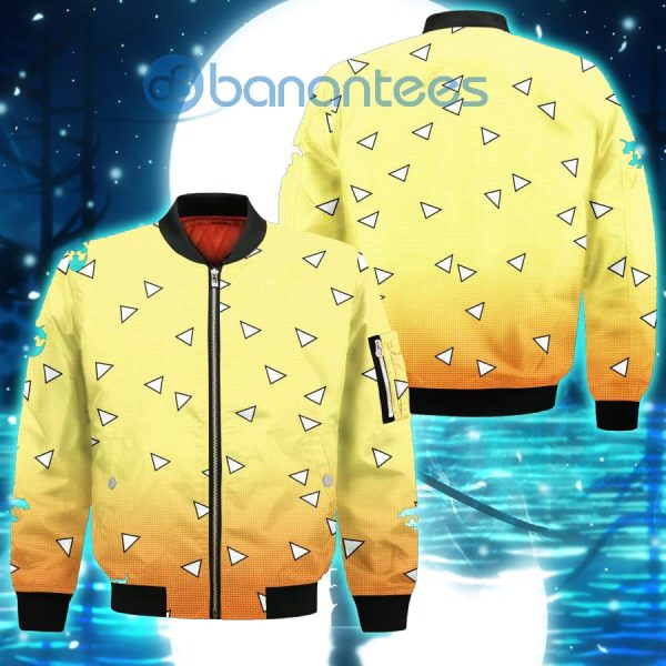 Zenitsu Costume Demon Slayer Anime All Over Printed 3D Shirt - Bomber Jacker - Yellow
