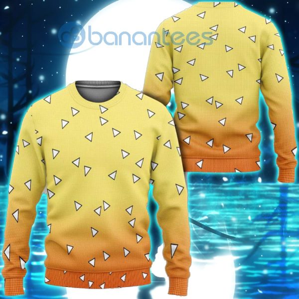 Zenitsu Costume Demon Slayer Anime All Over Printed 3D Shirt - Sweater - Yellow