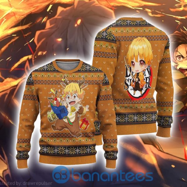 Zenitsu Demon Anime Slayer Anime Ugly Christmas Sweater All Over Printed Product Photo