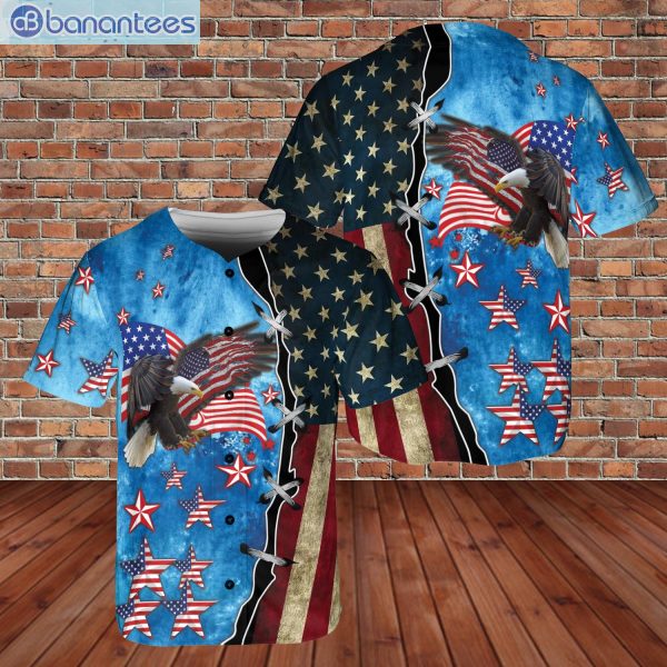 American Flag Eagle 4th Of July Patriotic USA Jersey Baseball Shirtproduct photo 1