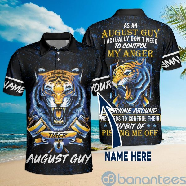 August Guy Don't Control My Anger Habit Of Ping Me Tiger Hawaii Polo Shirt Product Photo
