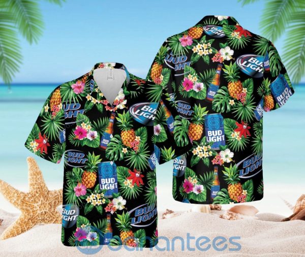 Bud Light Blue Tropical Flower For Beer Lover Hawaiian Shirt Hawaiian Product Photo