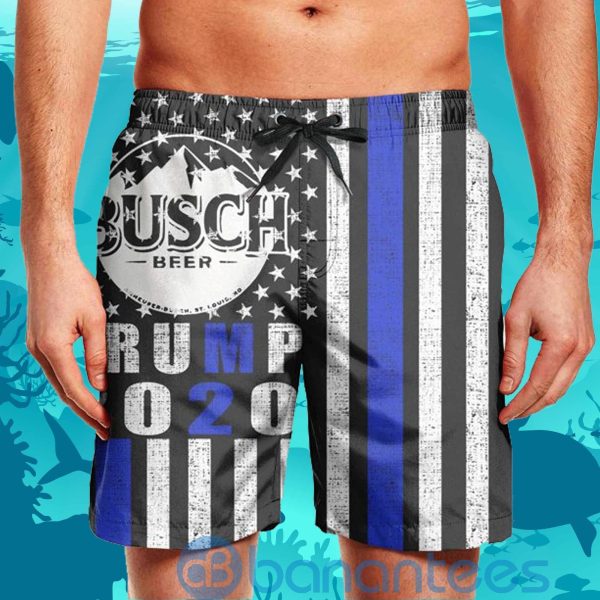 Busch Beer Trmp US Flag Swim Trunks Beach Shorts Beer Lovers Father Day Gift Product Photo