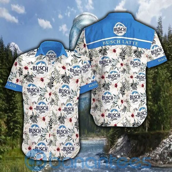 Busch Latte White Flower For Beer Lover Hawaiian Shirt Product Photo