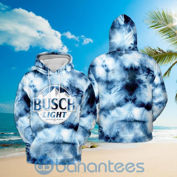 Busch Light Blue White Tie Dye Hoodie Zip Hoodie 3D Gift Father Day Beer Lover Gift Product Photo