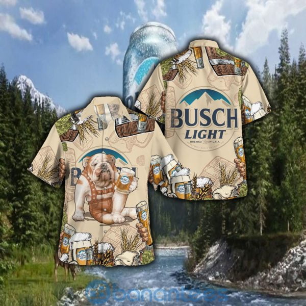 Busch Light Bulldog Funny For Beer Lover Hawaiian Shirt Product Photo