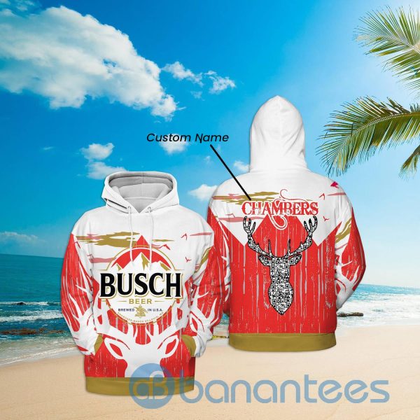 Busch Light Deer Red Personalized Hoodie 3D Gift Father Day Beer Lover Gift Product Photo